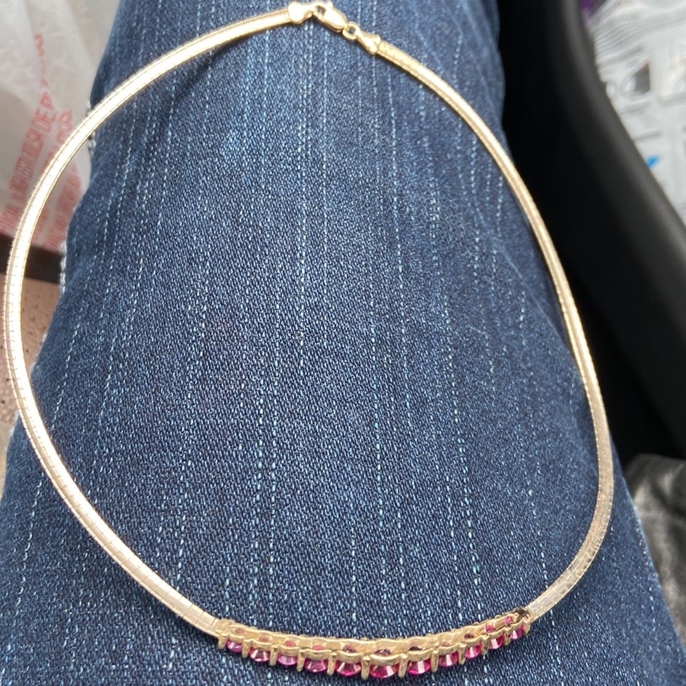 Silver & Ruby Choker Necklace - image 6